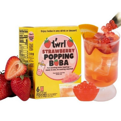 Twrl Milk Tea, Popping Boba Strawberry, 1.76 Oz X 6 Count (Case Of 6)