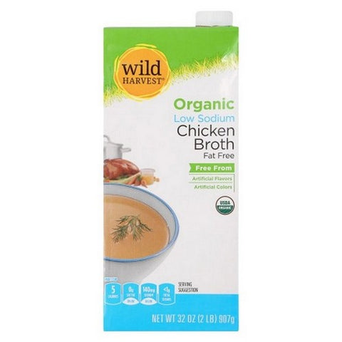 Wild Harvest, Organic Low Sodium Chicken Broth, 32 Oz (Case Of 12)