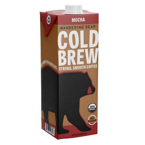 Wandering Bear, Cold Brew Strong Smooth Coffee With Mocha, 32 Oz (Case Of 6)