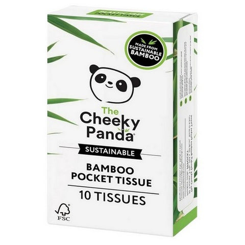 The Cheeky Panda, Plastic Free Bamboo Pocket Tissues, 10 Count (Case Of 96)