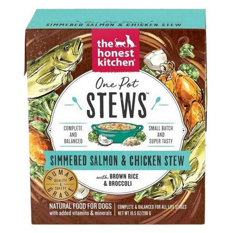 The Honest Kitchen, Stews Simmered Salmon And Chicken With Brown Rice Broccoli, 10.5 Oz (Case Of 6)