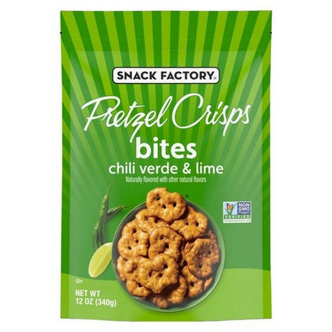 Pretzel Crisps, Snack Factory Bites Chili Verde, 12 Oz (Case Of 12)