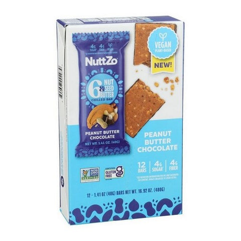Nuttzo, Peanut Butter Chocolate Chilled Bar, 16.92 Oz (Case Of 12)