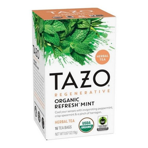 Tazo, Organioc Refresh Mint Herbal Tea, O.67 Oz (Case Of 6)