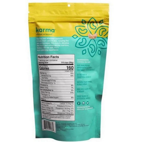 Karma Nuts, Sea Salt Wrapped Cashews, 7 Oz (Case Of 6)