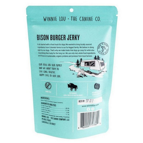 Winnie Lou, Bison Burger Jerky Dog Treats Bag, 2.5 Oz (Case Of 6)