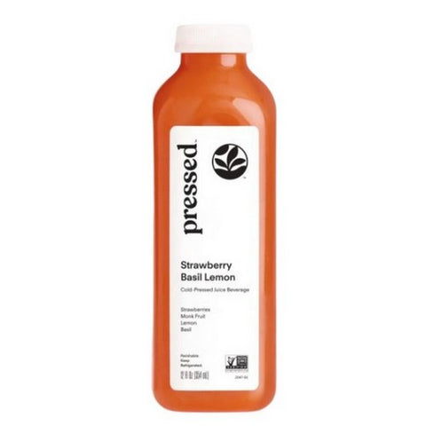 Pressed Juicery, Strawberry Basil Lemon, 12 Oz (Case Of 6)
