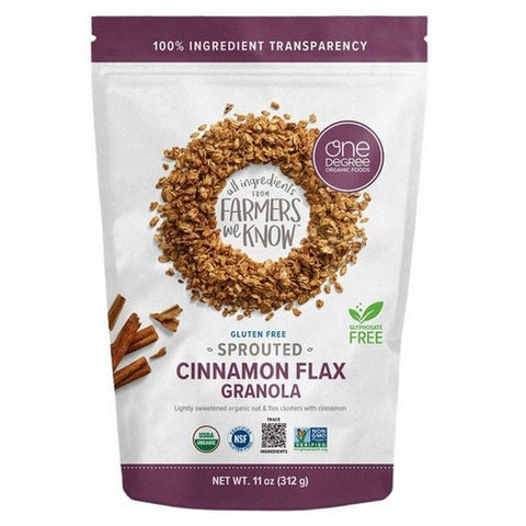 One Degree Organics, Organic Sprouted Oat Cinnamon Flax Granola, 11 Oz (Case Of 6)