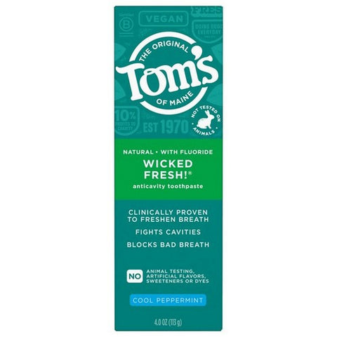 Tom's Of Maine, Wicked Fresh Natural Fluoride Toothpaste, 4 Oz (Case Of 6)