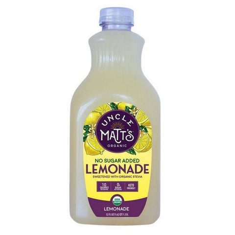 Uncle Matts, Organic Lemonade No Sugar Added, 52 Oz (Case Of 6)