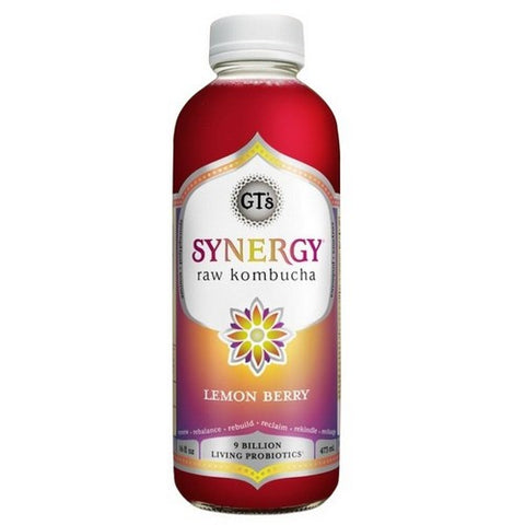 GT's, Synergy Lemon Berry Raw Kombucha, 16 Oz (Case Of 12)