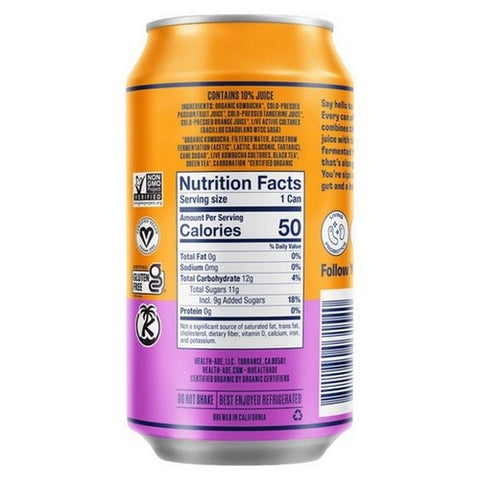 Health-Ade, Kombucha Passionfruit Tangerine Probiotic Tea, 11.5 Oz X 4 Count (Case Of 6)