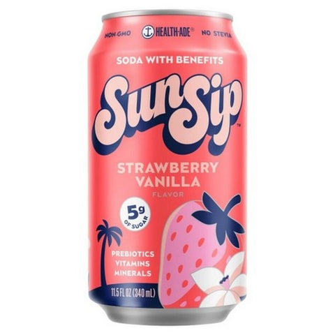 Health-Ade, Sun Sip Strawberry Vanilla Soda, 11.5 Oz (Case Of 12)