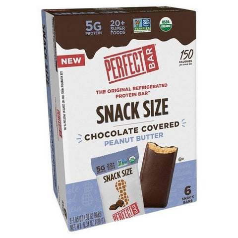 Perfect Bar, Chocolate Covered Peanut Butter Protein Bars Snack Size, 6.34 Oz (Case Of 6)
