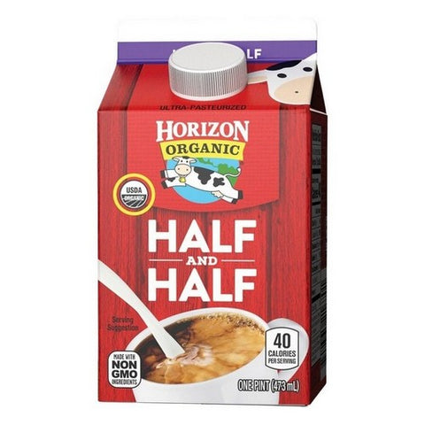 Horizon, Organic Ultra Pasteurized Half And Half, 16 Oz (Case Of 12)