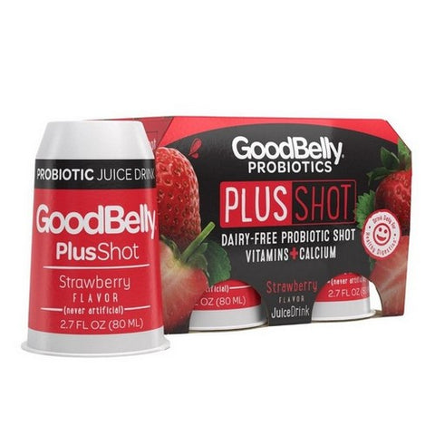 Good Belly, Probiotic Juice Drink Plusshot Strawberry Flavored, 2.7 Oz X 4 Count (Case Of 6)