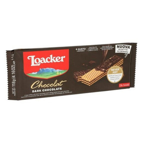 Loacker, Darkest Chocolate Wafer, 4.16 Oz (Case Of 16)