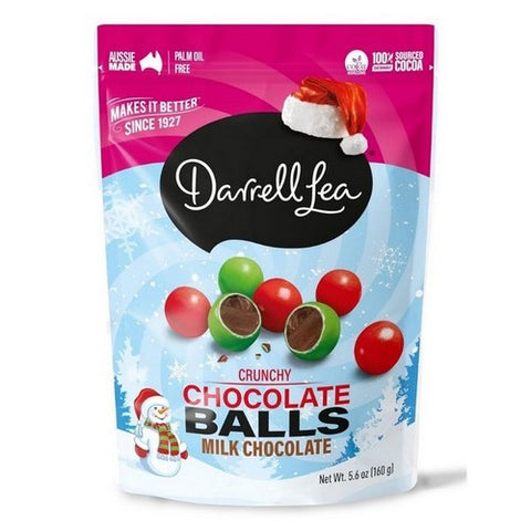 Darrell Lea, Christmas Milk Chocolate Crunch Balls, 5.6 Oz (Case Of 12)
