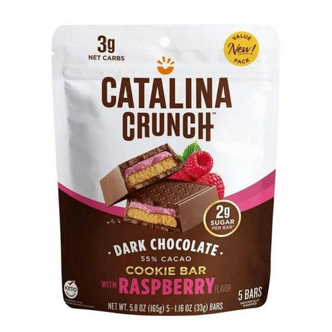 Catalina Crunch, Dark Chocolate Cookie Bar With Raspberry, 5.8 Oz (Case Of 6)