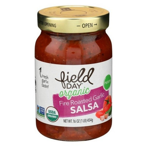 Field Day, Organic Medium Fire Roasted Garlic Salsa, 16 Oz (Case Of 12)