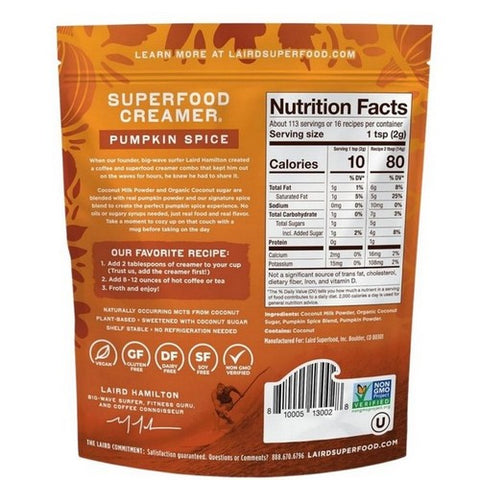 Laird Superfood, Superfood Pumpkin Spice Creamer, 8 Oz (Case Of 6)