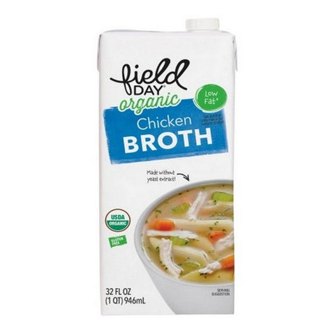Field Day, Organic Low Fat Chicken Broth, 32 Oz (Case Of 12)