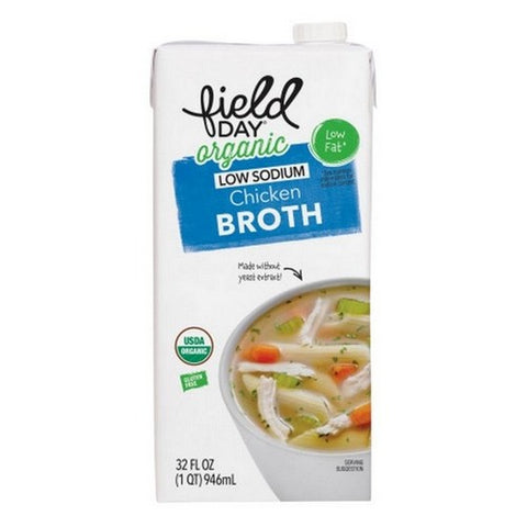 Field Day, Organic Low Sodium Chicken Broth, 32 Oz (Case Of 12)