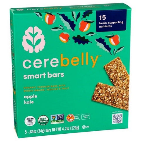Cerebelly, Organic Apple Kale Smart Bar, 4.2 Oz (Case Of 6)