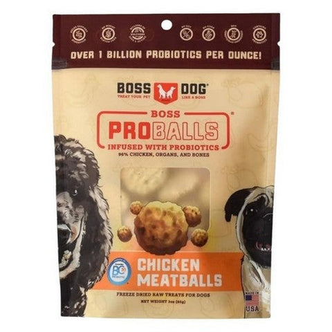 Boss Dog, Proballs Meatball Freeze Dried Dog Treats, 3 Oz (Case Of 6) Boss Dog