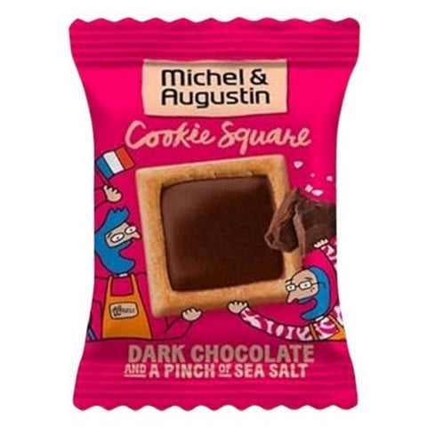 Michel Et Augustin, Dark Chocolate Cookies Squares With Sea Salt, 0.32 Oz (Case Of 180)