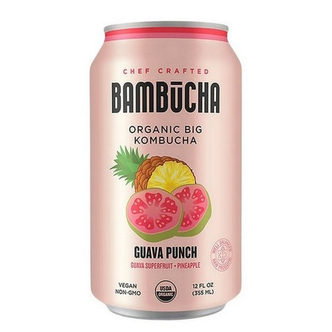 Bambucha Kombucha, Guava Punch Organic Big, 12 Oz (Case Of 12)