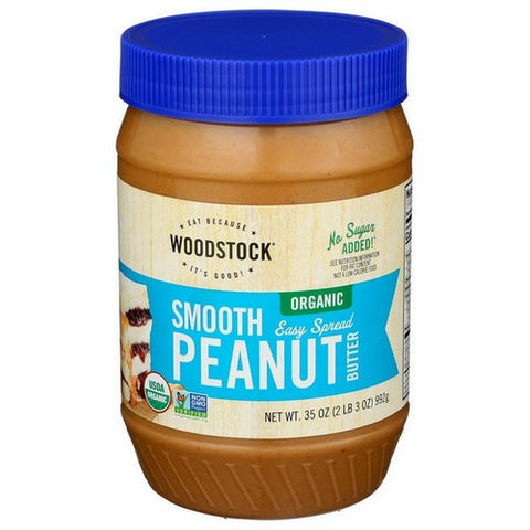 Woodstock, Easy Spread Smooth Peanut Butter Salted Organic, 35 Oz (Case Of 12)