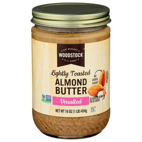 Woodstock, Unsalted Smooth Lightly Toasted Almond Butter, 16 Oz (Case Of 12)