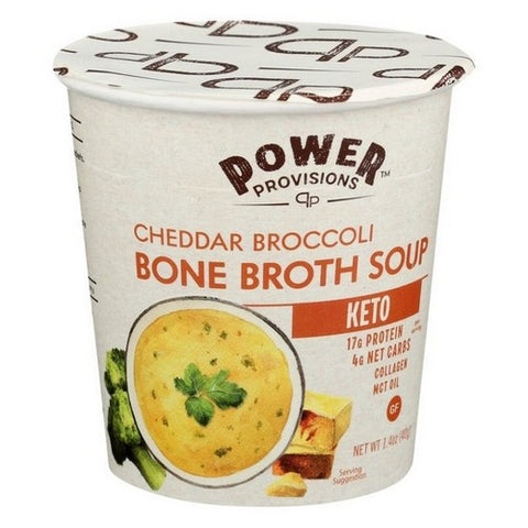 Power Provisions, Bone Broth Soup Cheddar Broccoli Keto, 1.4 Oz (Case Of 6)