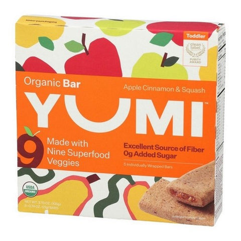 Yumi, Apple Cinnamon Squash Bars, 3.7 Oz (Case Of 6)