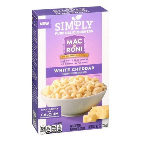 Simply Mac A Roni, Macroni White Cheddar Pasta With Flavored Sauce, 8.2 Oz (Case Of 12)