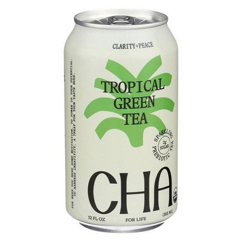 Cha, Organic Sparkling Tropical Green Tea, 12 Oz (Case Of 12)