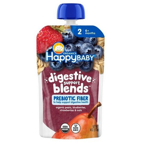 Happy Baby Food, Pear Blueberry Strawberry Oats, 4 Oz (Case Of 16)