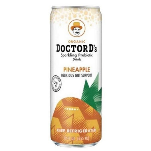 Doctor D's, Organic Pineapple Sparkling Probiotic Drink, 12 Oz (Case Of 6)