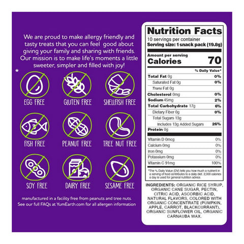 YumEarth, Organic Fruit Snacks, 7 Oz (Case Of 6)