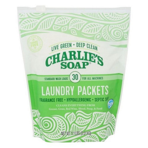 Charlies Soap, Laundry Powder Packets, 30 Count (Case Of 6)