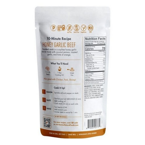 Kevins Natural Foods, Honey Garlic Sauce, 7 Oz (Case Of 12)