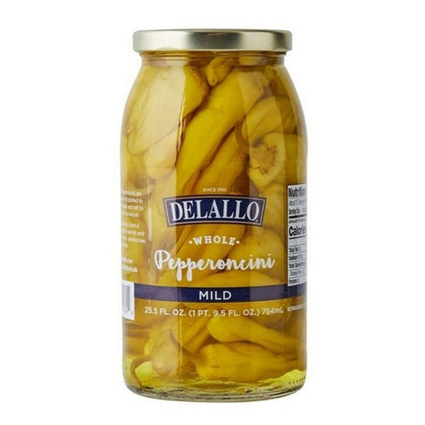Delallo, Whole Pepperoncini Mild, 25.5 Oz (Case Of 6)
