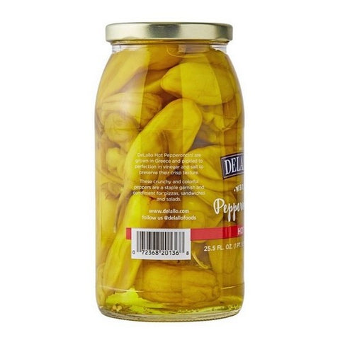 Delallo, Whole Pepperoncini Hot, 25.5 Oz (Case Of 6)