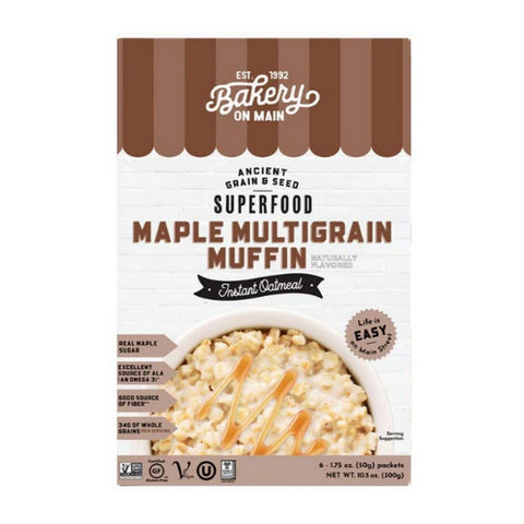 Bakery On Main, Instant Oatmeal Gluten Free Maple Multigrain Muffin, 10.5 Oz (Case Of 6)