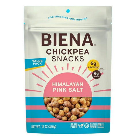 Biena, Himalayan Pink Salt Value Size Chickpea Snacks, 12 Oz (Case Of 6) Biena