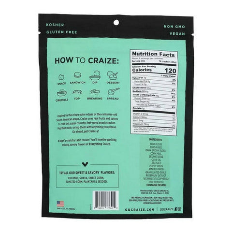 Craize, Everything Toasted Snack Crackers, 4 Oz (Case Of 6) Craize