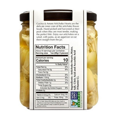 Cucina & Amore, Artichoke Hearts Whole in Brine, 14.5 Oz (Case Of 6)