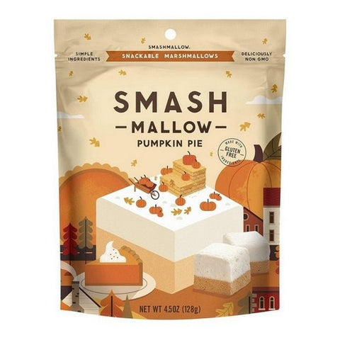 Smashmallow, Pumpkin Pie Snackable Marshmallows, 4.5 Oz (Case Of 12)