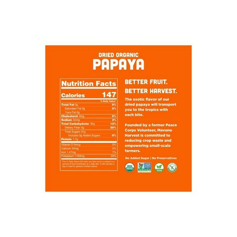 Mavuno Harvest, Organic Dried Papaya, 6 Oz (Case Of 6) Mavuno Harvest